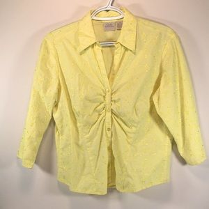 Fiorlini International | Women’s blouse | Medium | Embroidered yellow on yellow